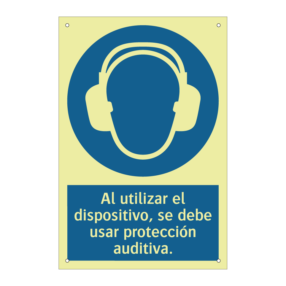 Al utilizar el dispositivo, se debe usar protección auditiva.