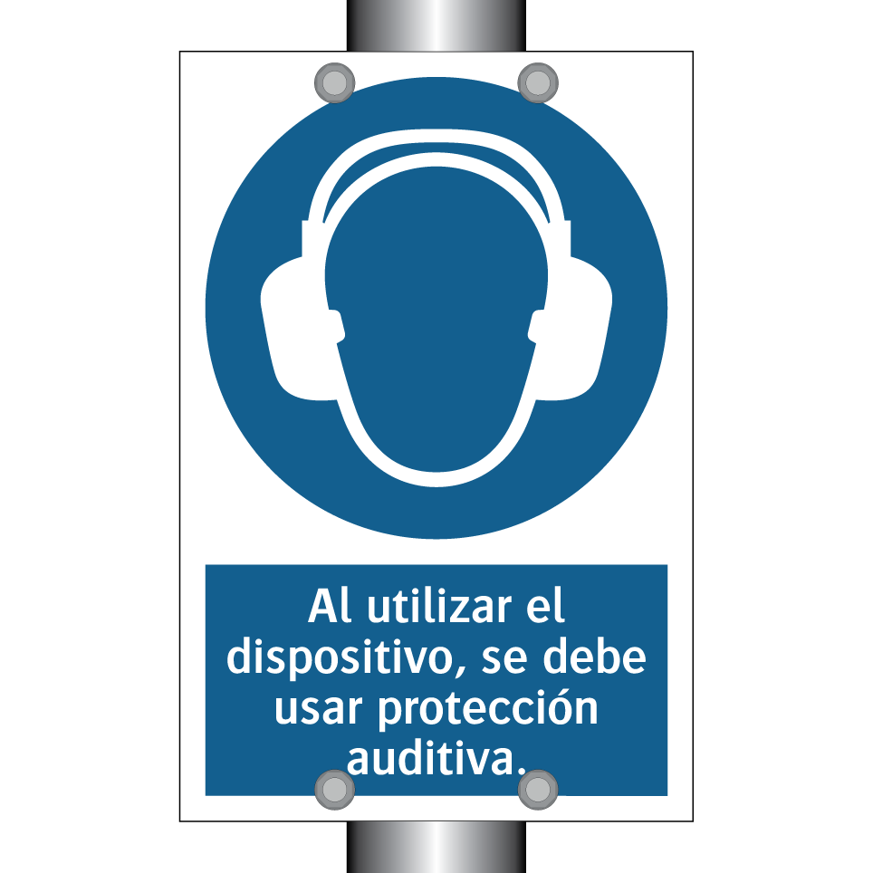 Al utilizar el dispositivo, se debe usar protección auditiva.