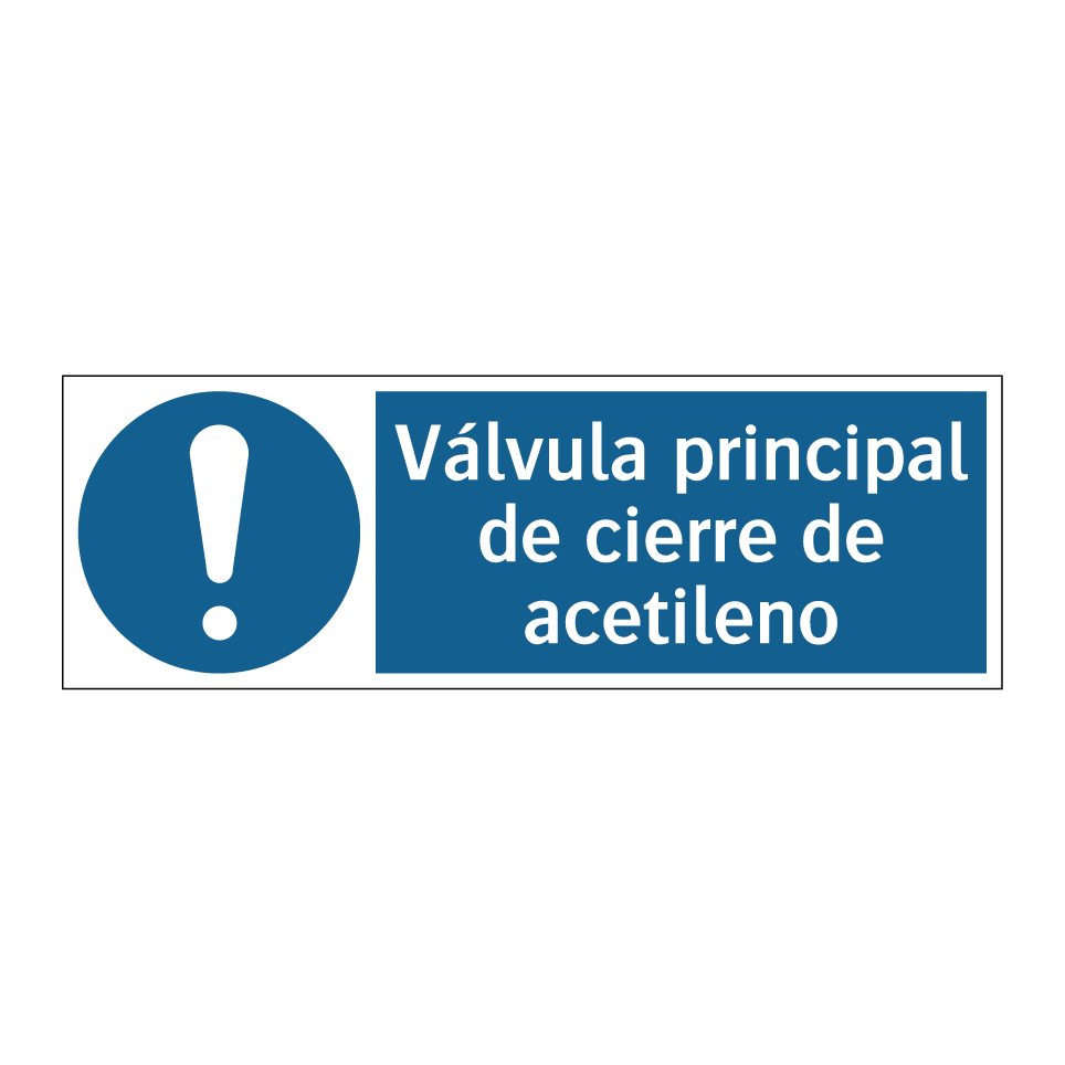 Válvula principal de cierre de acetileno