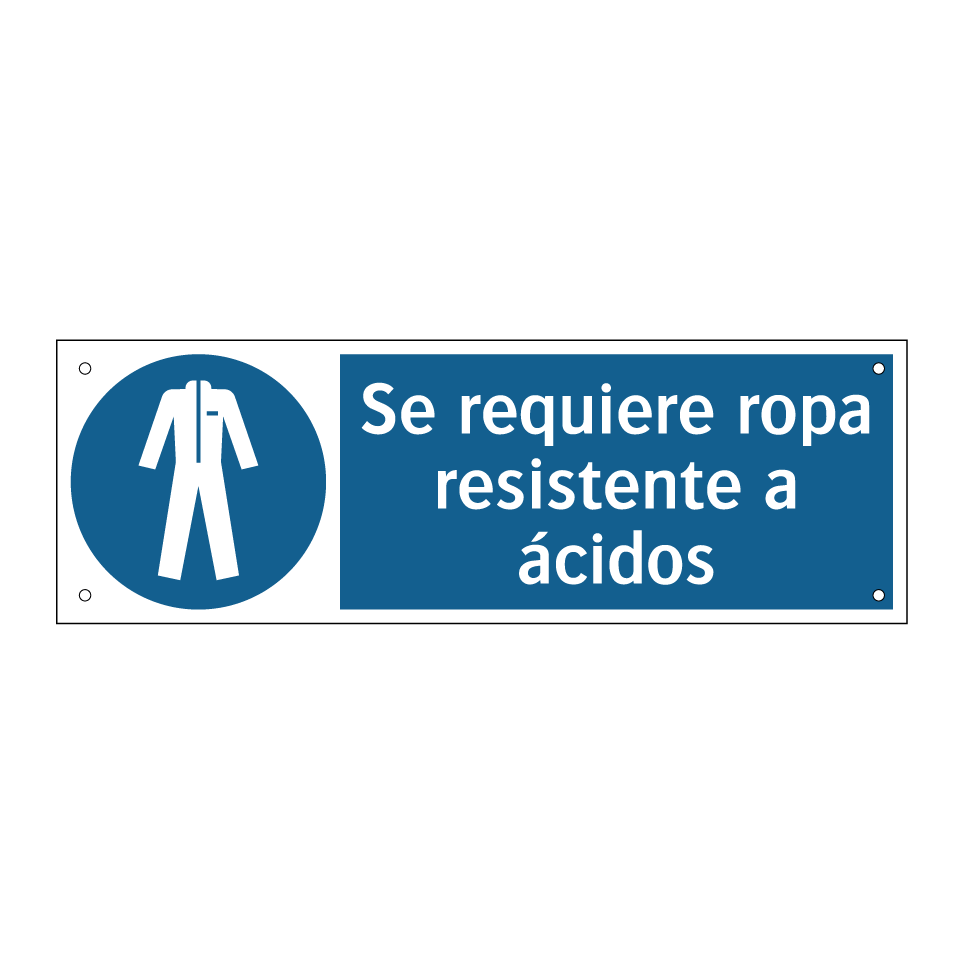 Se requiere ropa resistente a ácidos