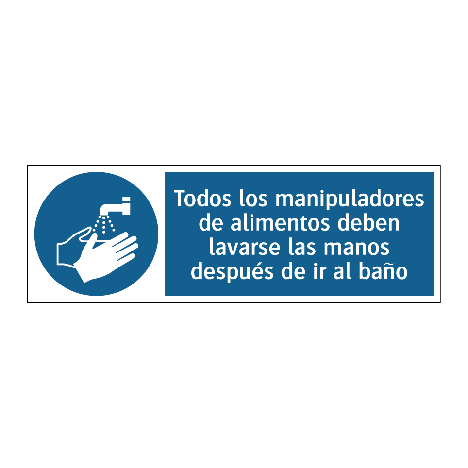 Todos los manipuladores de alimentos deben lavarse las manos después de ir al baño