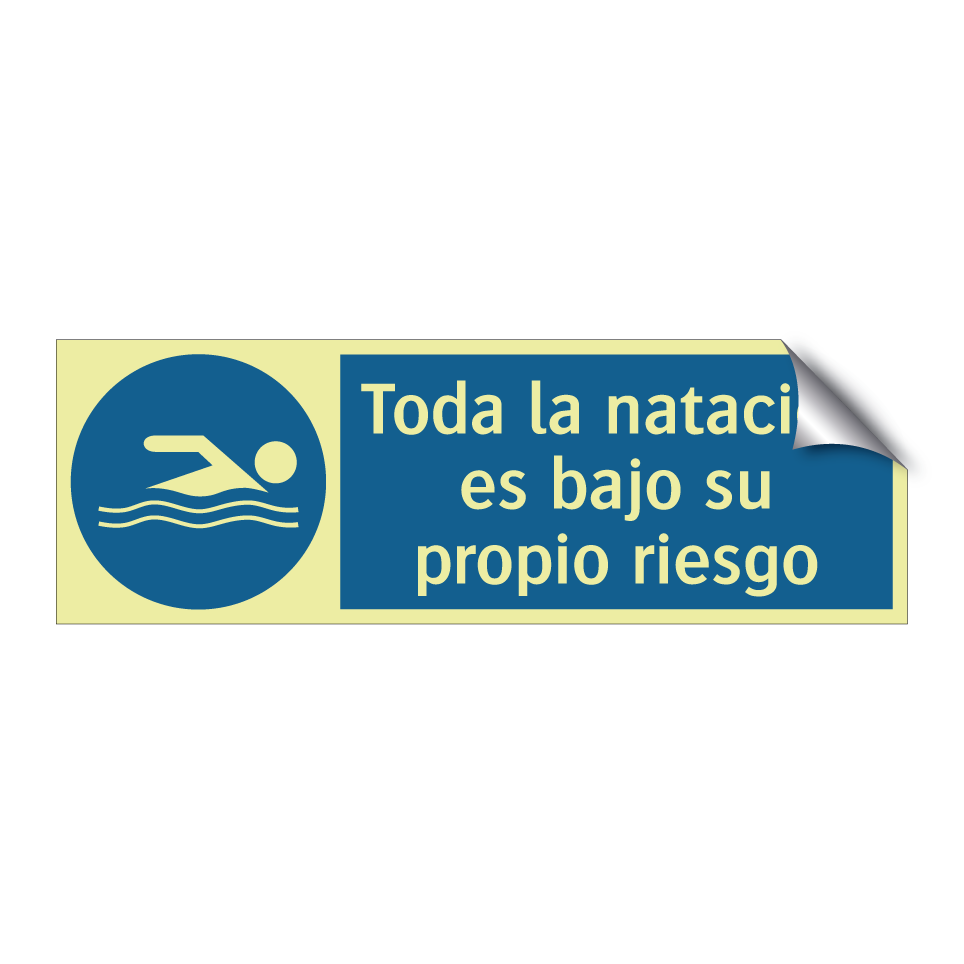Toda la natación es bajo su propio riesgo