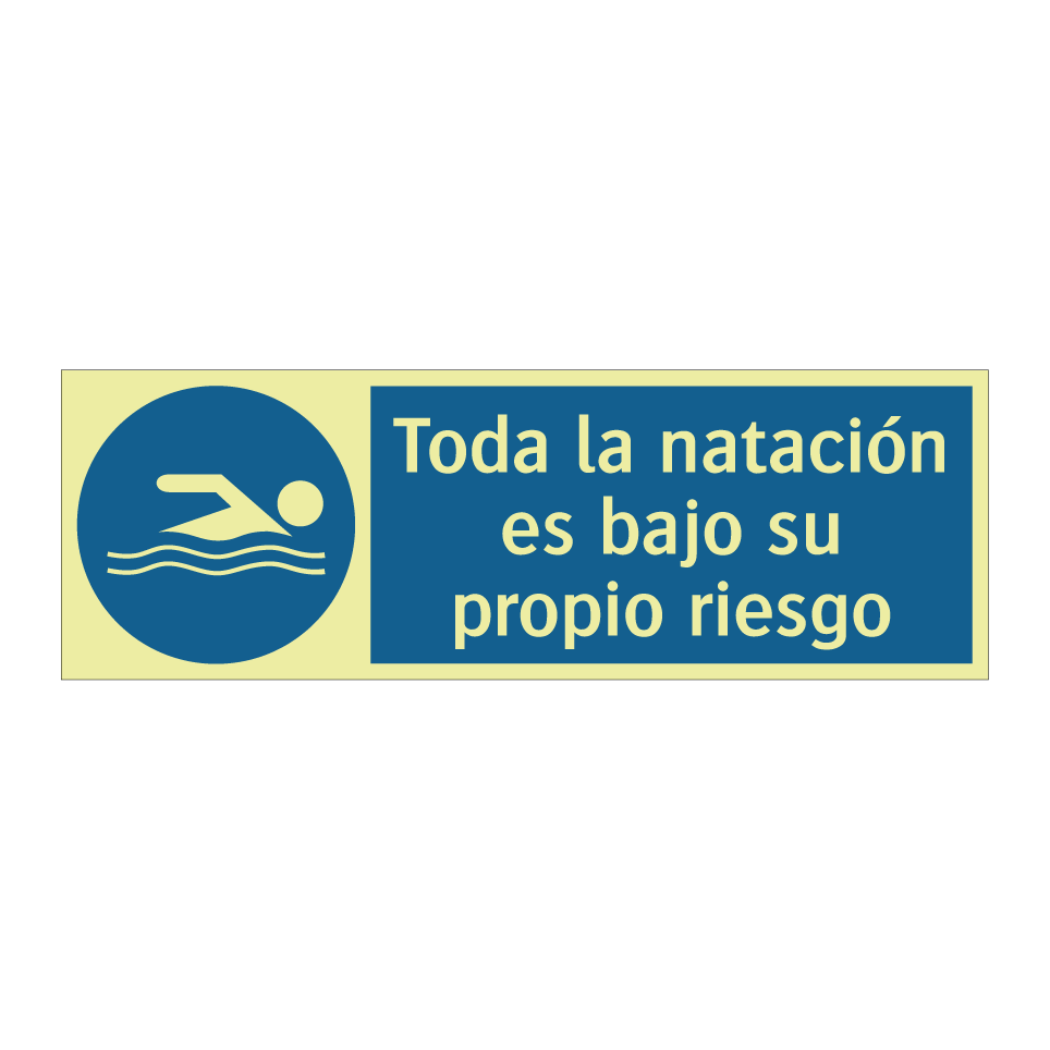 Toda la natación es bajo su propio riesgo