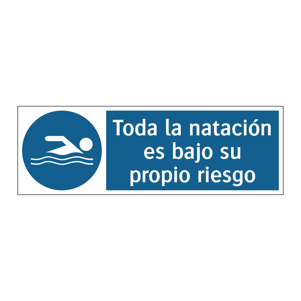 Toda la natación es bajo su propio riesgo