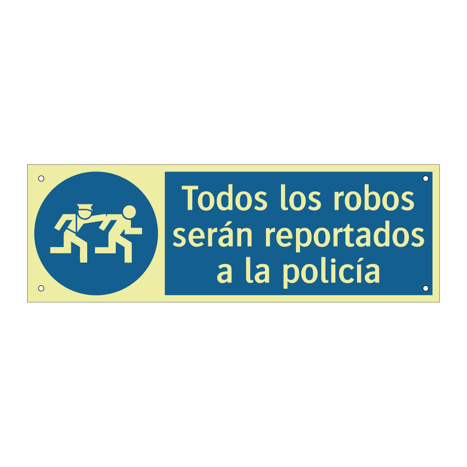 Todos los robos serán reportados a la policía