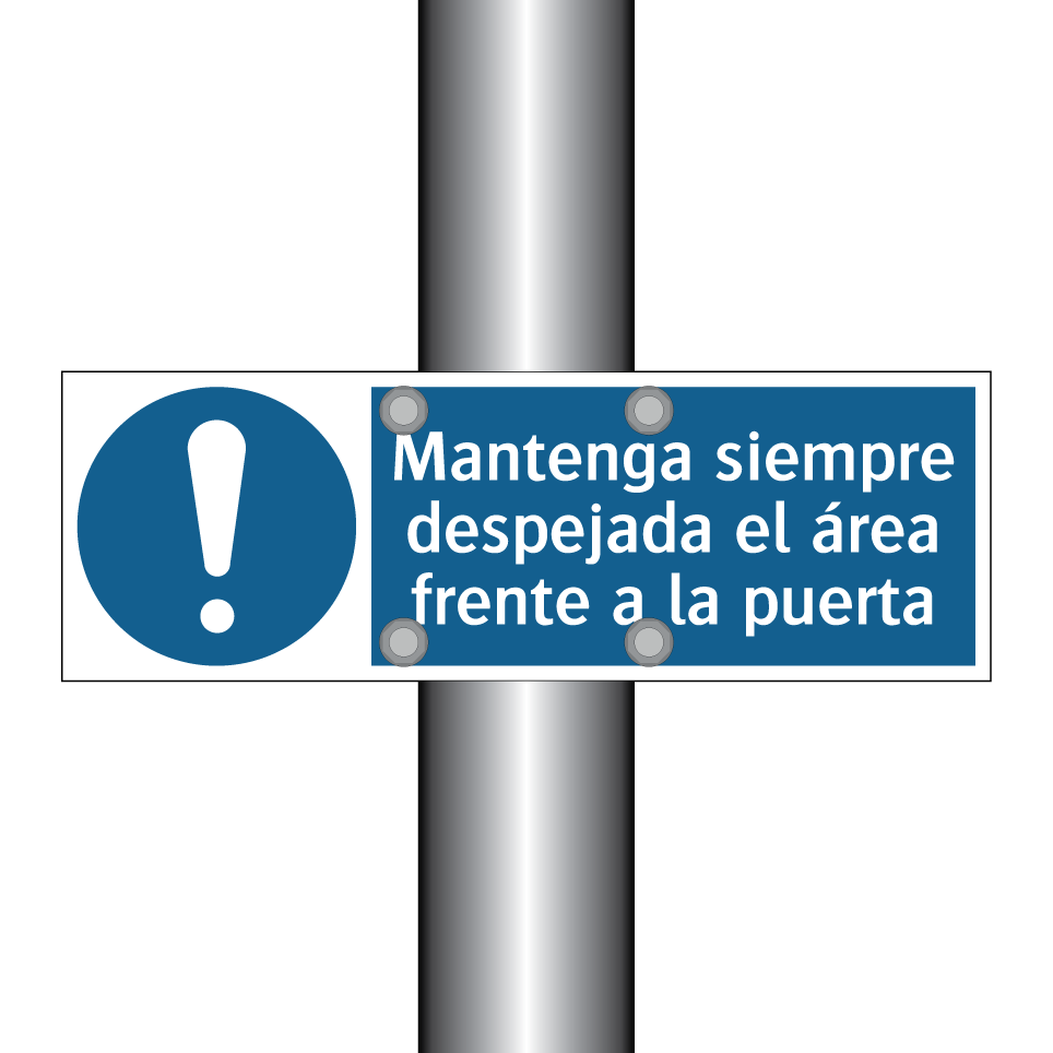 Mantenga siempre despejada el área frente a la puerta