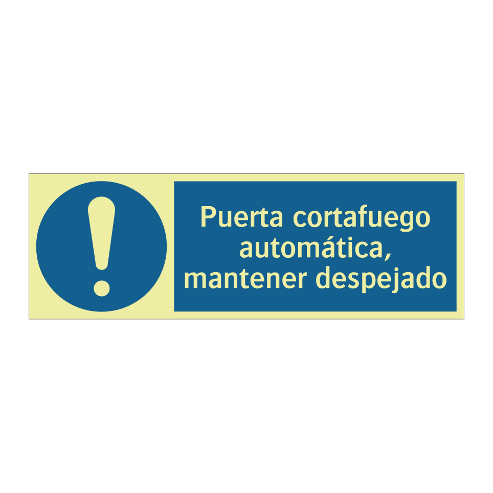 Puerta cortafuego automática, mantener despejado