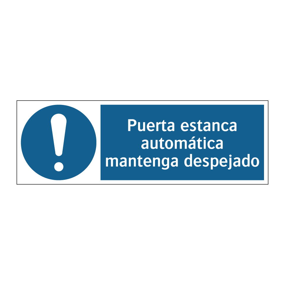 Puerta estanca automática mantenga despejado
