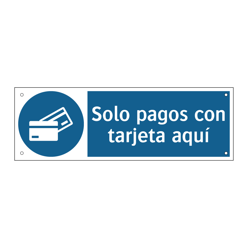 Solo pagos con tarjeta aquí