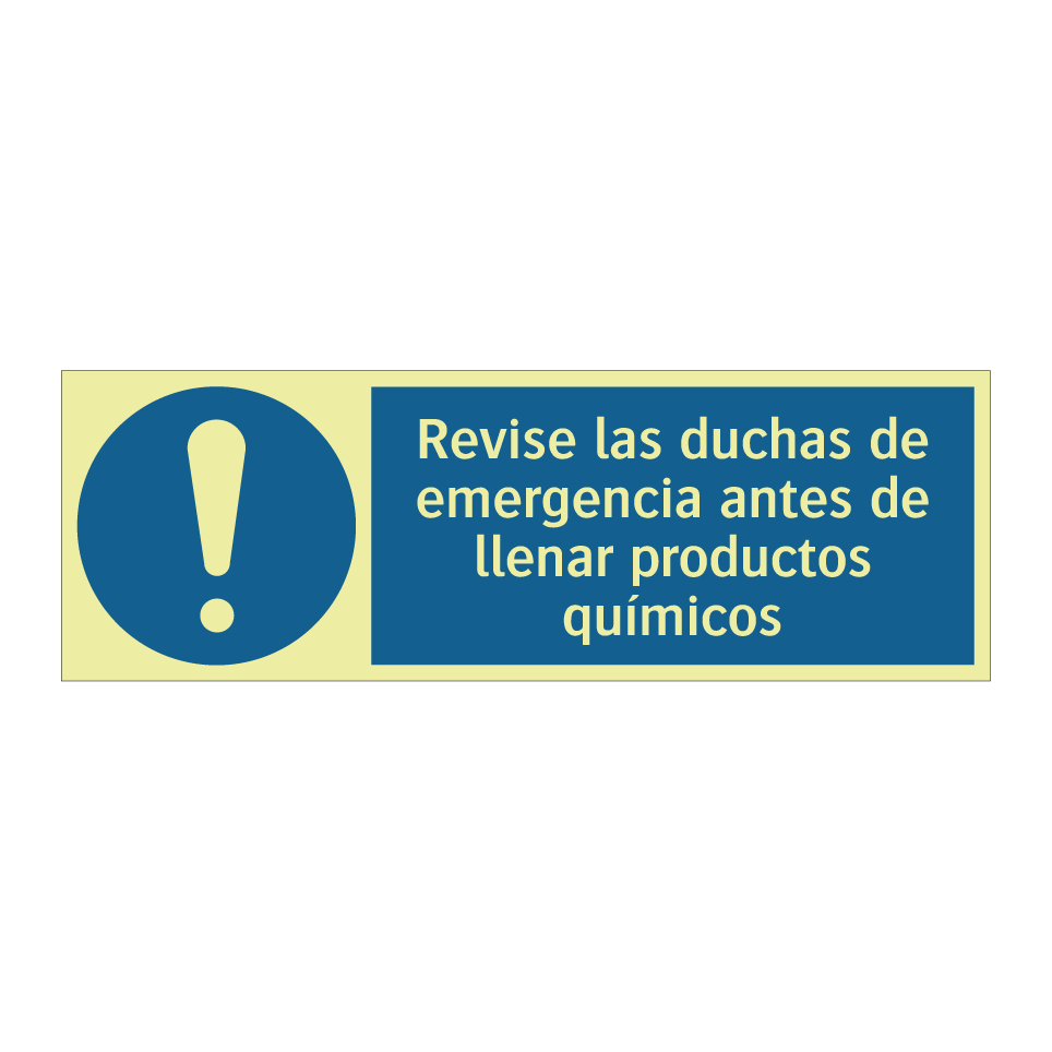 Revise las duchas de emergencia antes de llenar productos químicos