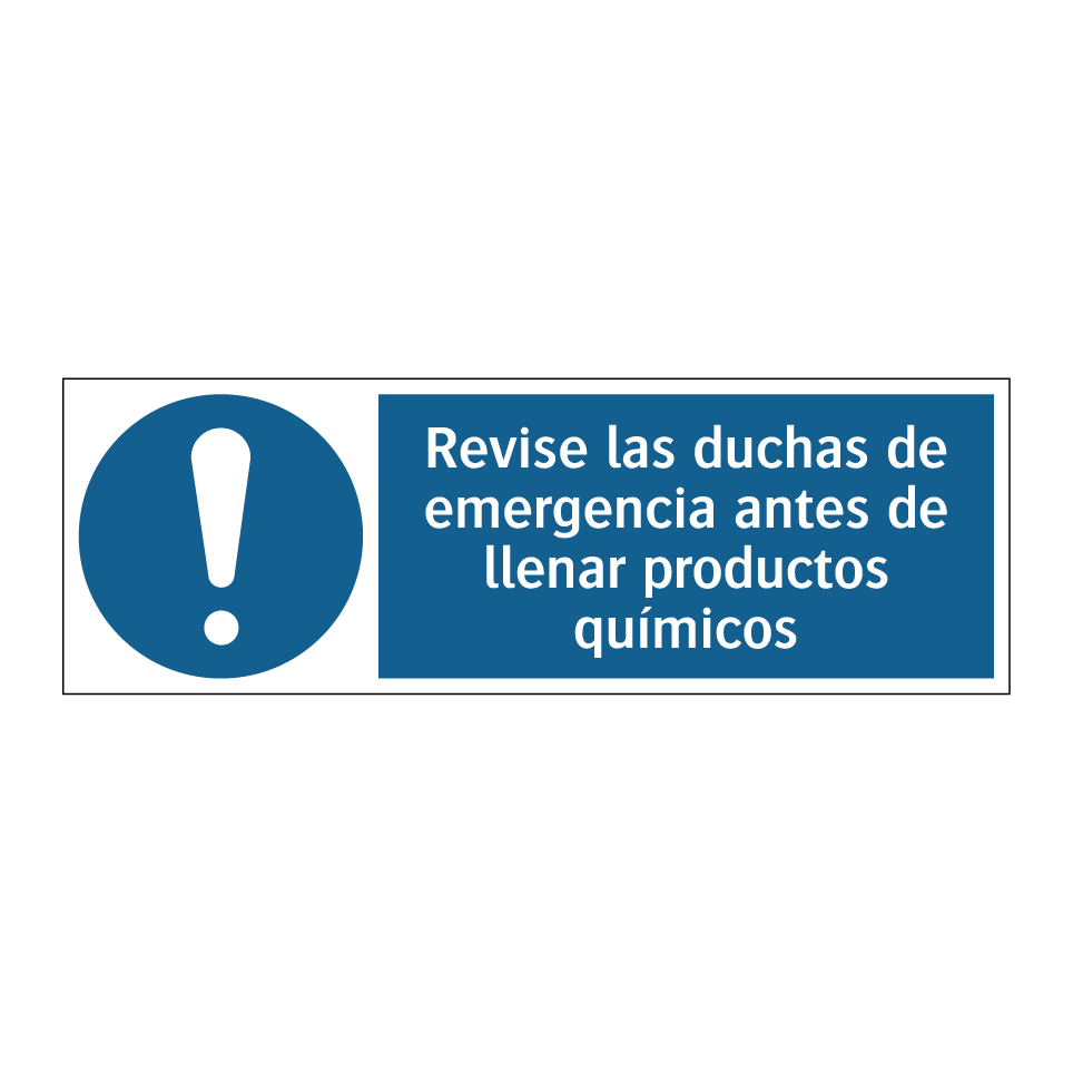 Revise las duchas de emergencia antes de llenar productos químicos