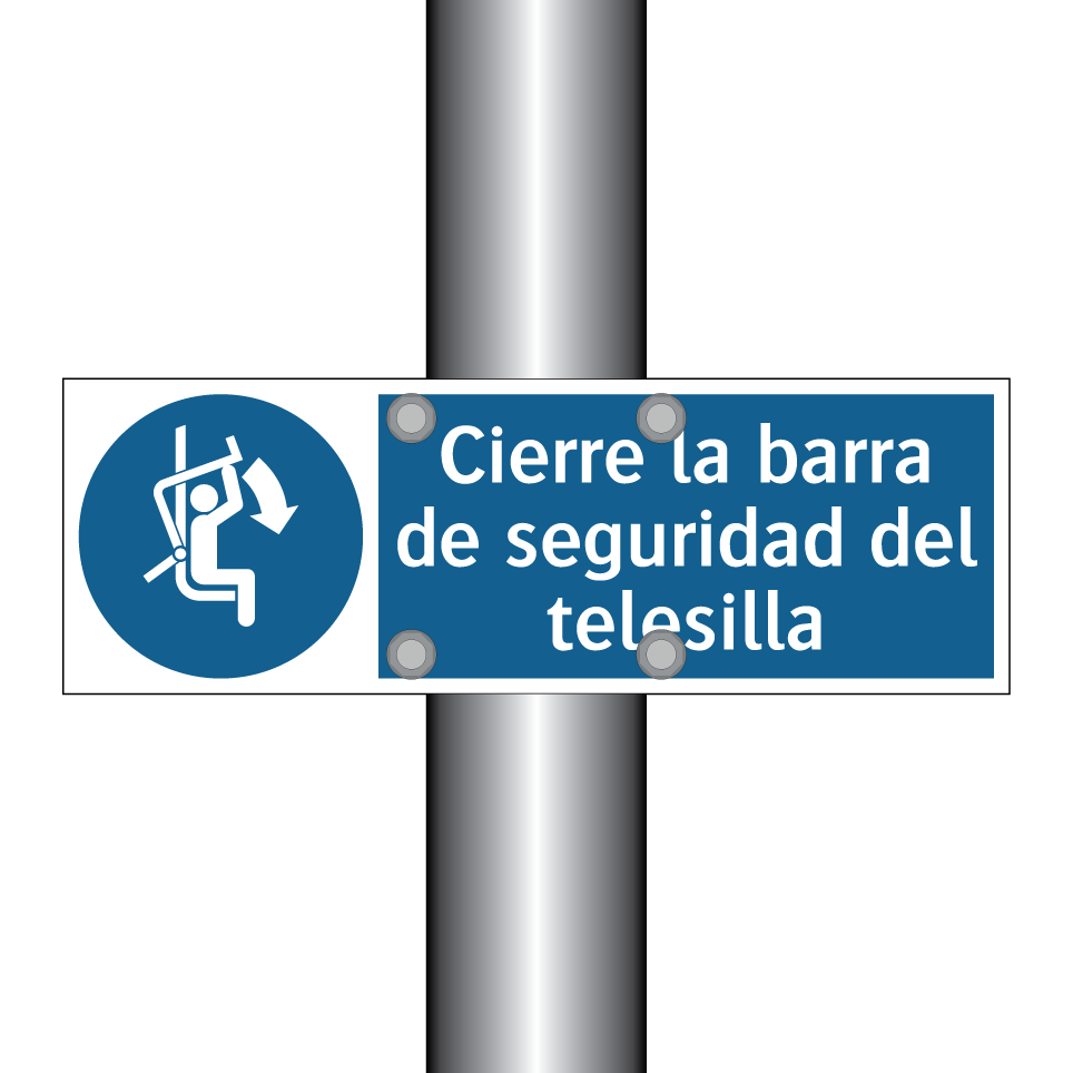 Cierre la barra de seguridad del telesilla