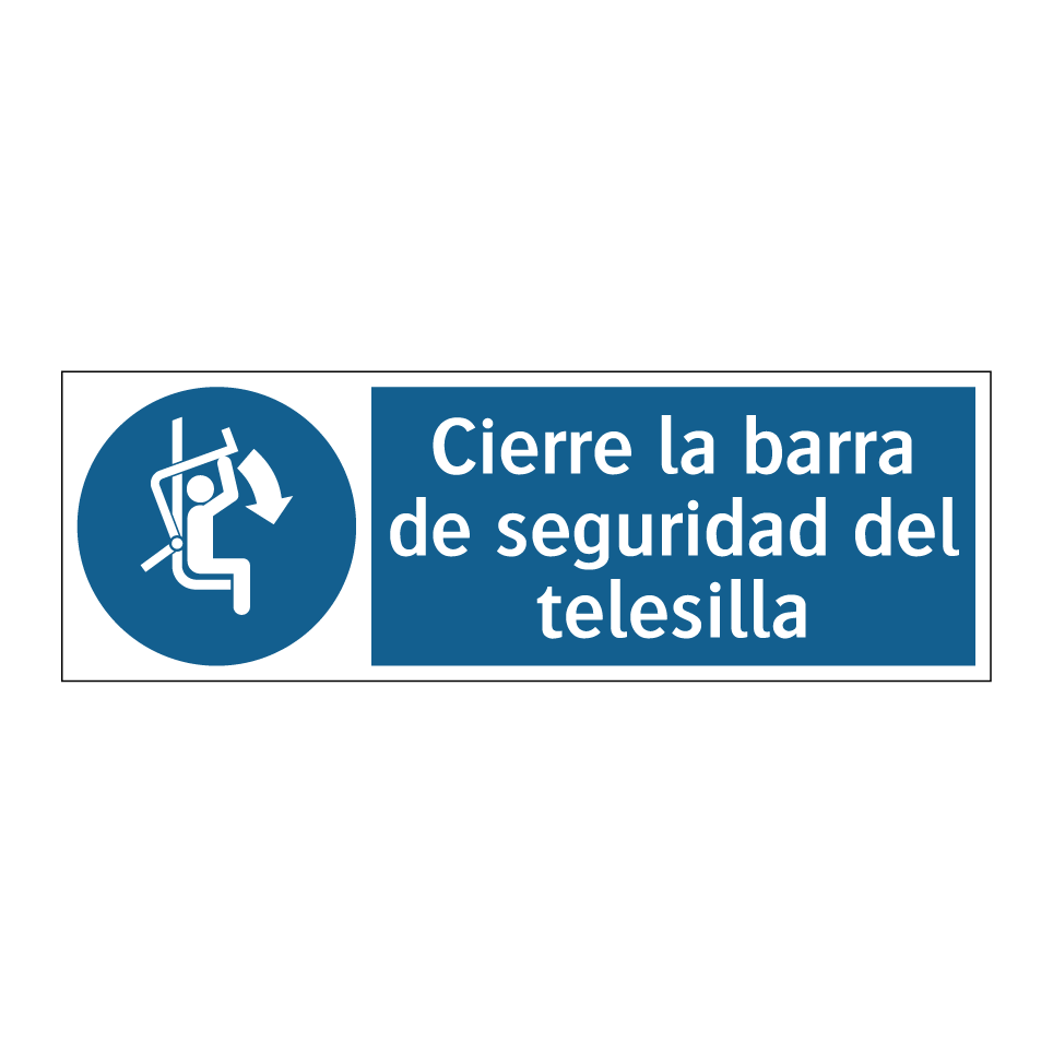 Cierre la barra de seguridad del telesilla
