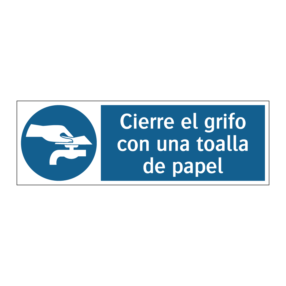 Cierre el grifo con una toalla de papel