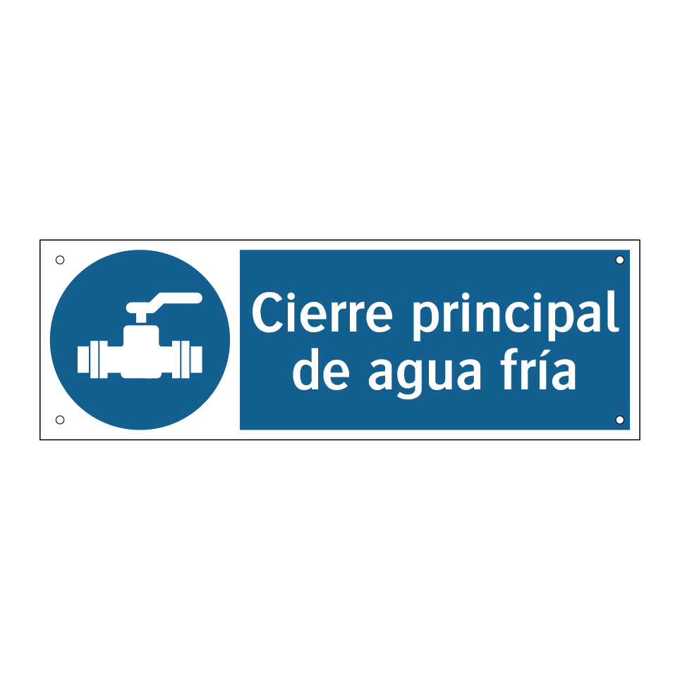 Cierre principal de agua fría