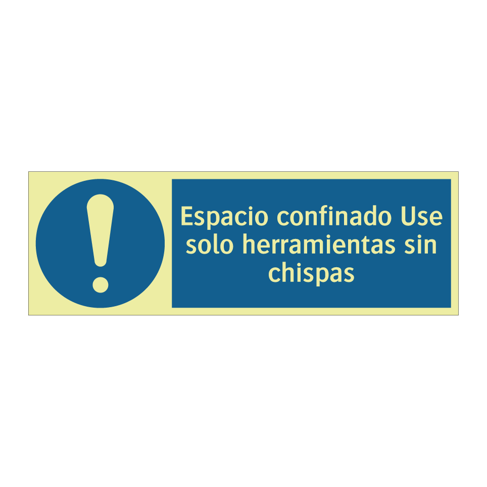Espacio confinado Use solo herramientas sin chispas