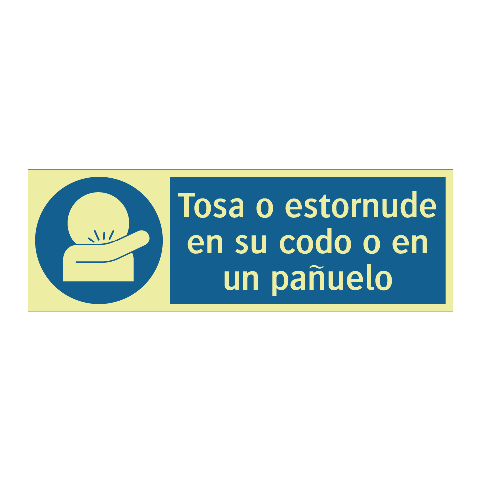 Tosa o estornude en su codo o en un pañuelo