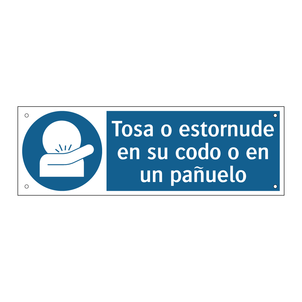 Tosa o estornude en su codo o en un pañuelo