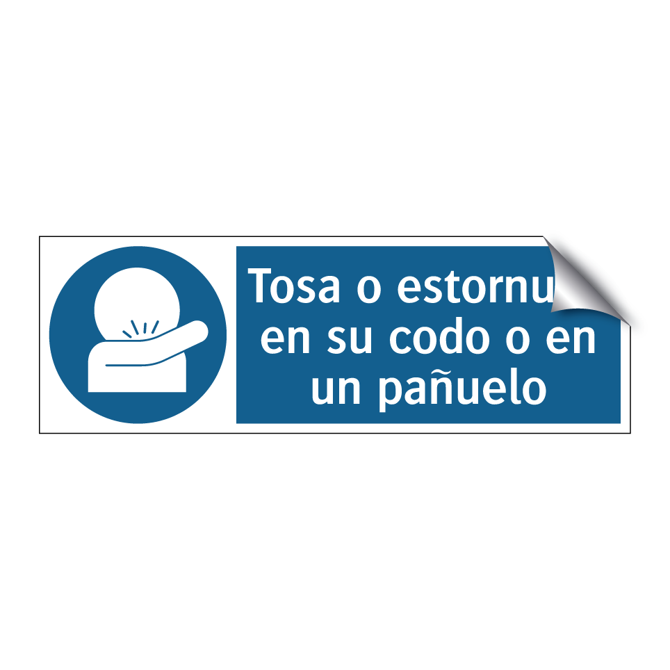 Tosa o estornude en su codo o en un pañuelo