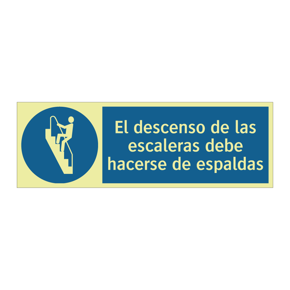 El descenso de las escaleras debe hacerse de espaldas