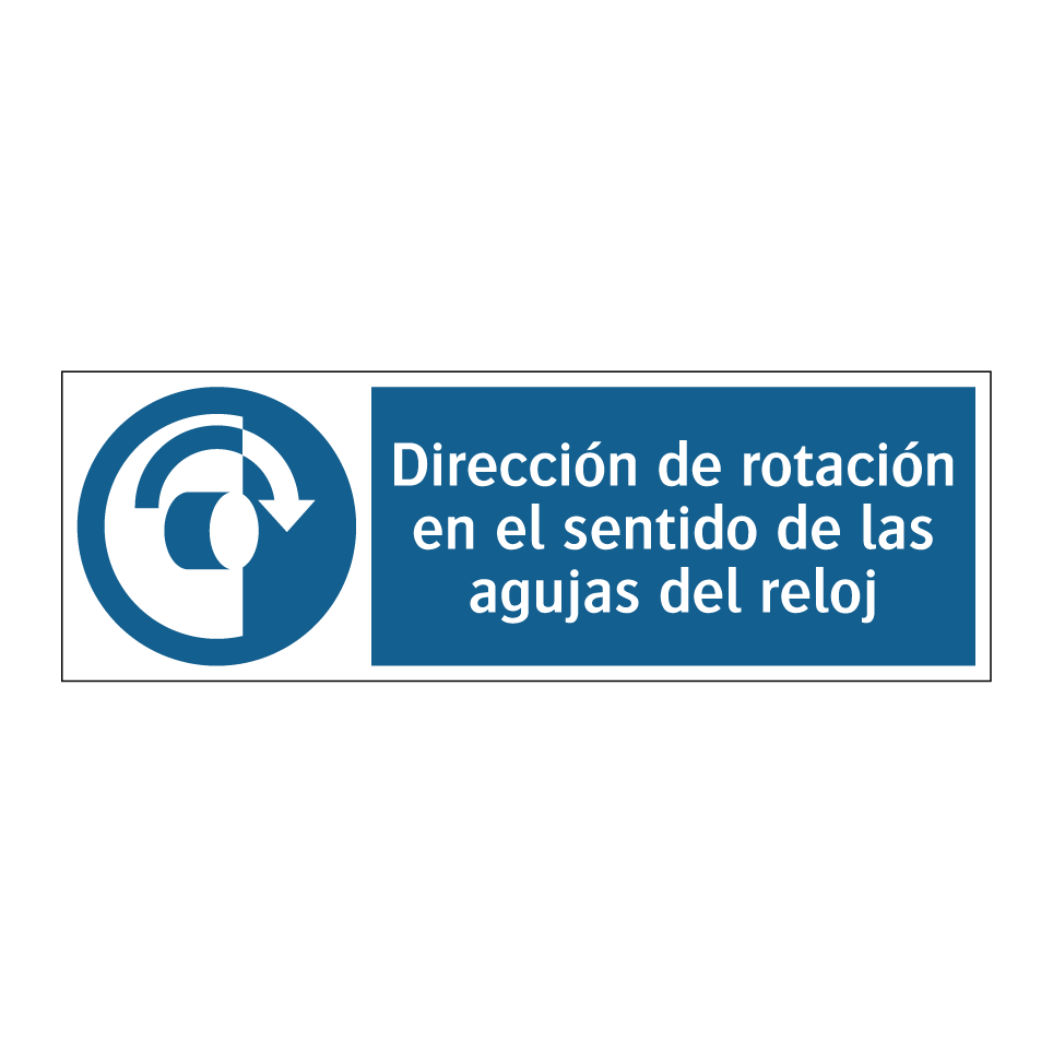 Dirección de rotación en el sentido de las agujas del reloj