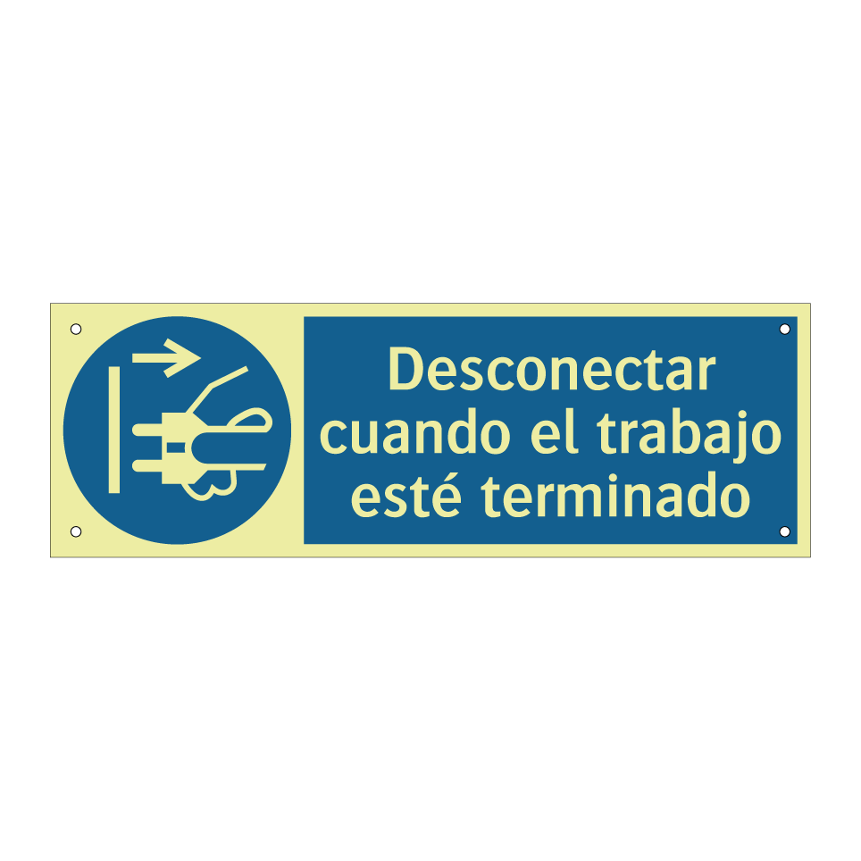 Desconectar cuando el trabajo esté terminado