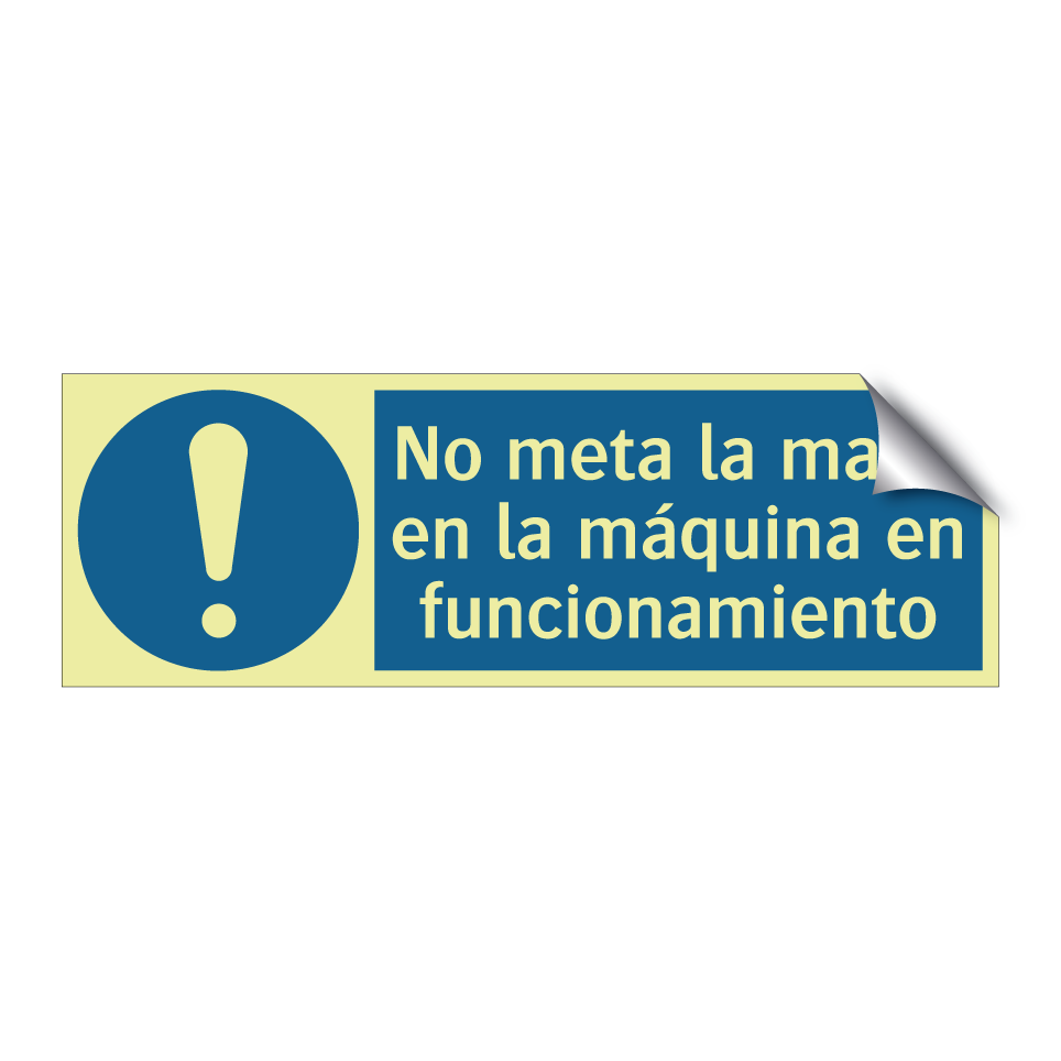 No meta la mano en la máquina en funcionamiento