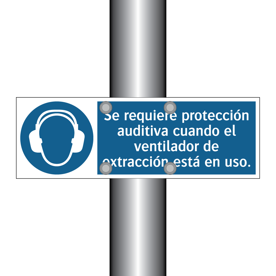 Se requiere protección auditiva cuando el ventilador de extracción está en uso.