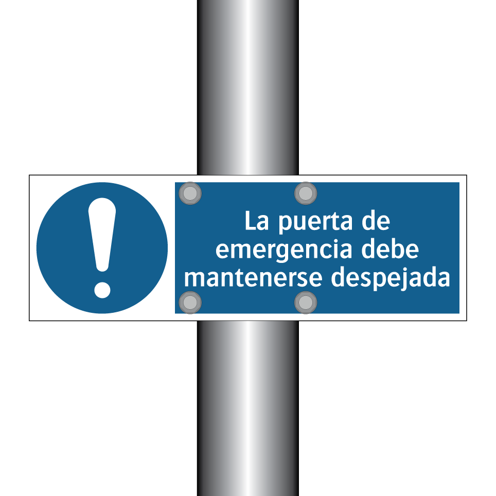 La puerta de emergencia debe mantenerse despejada
