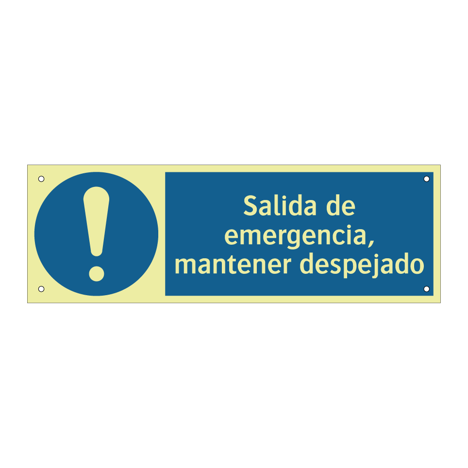 Salida de emergencia, mantener despejado