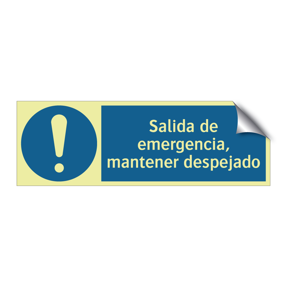 Salida de emergencia, mantener despejado