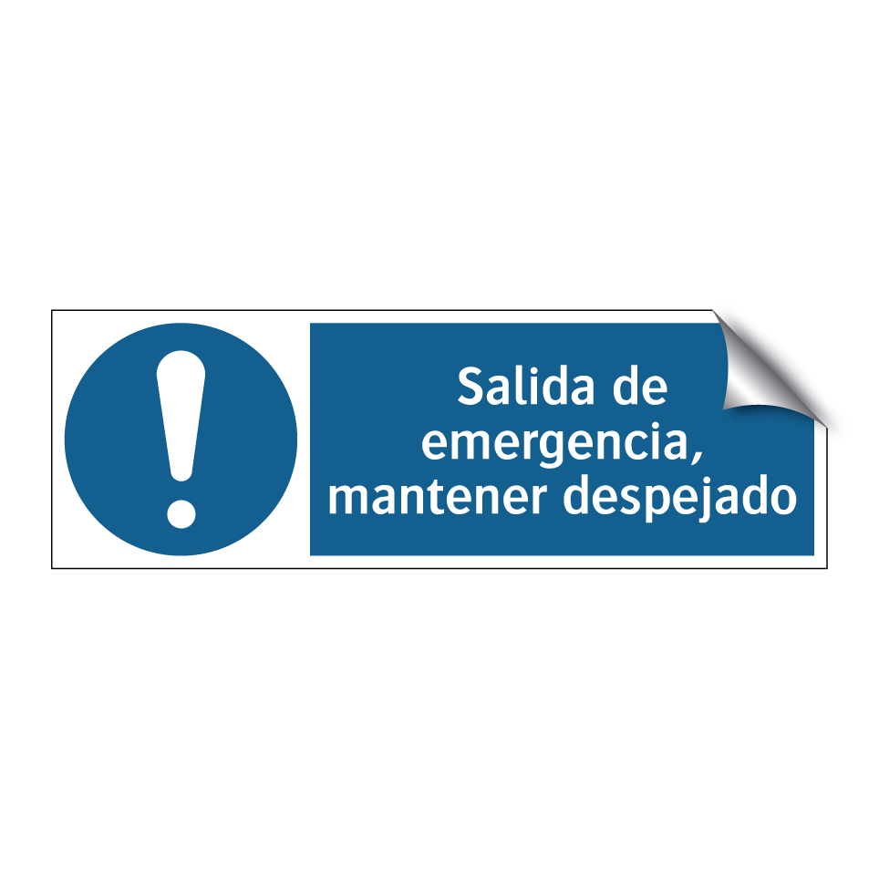 Salida de emergencia, mantener despejado