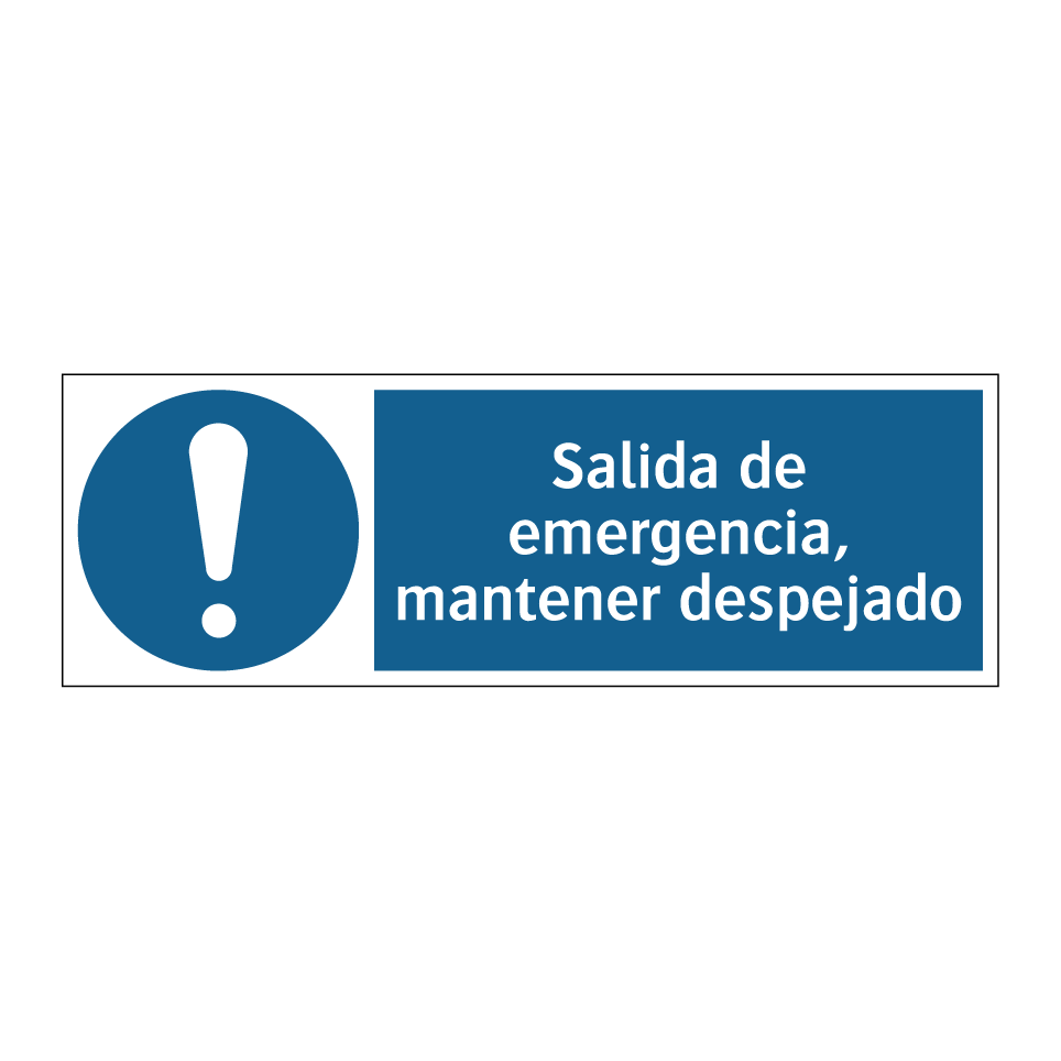 Salida de emergencia, mantener despejado