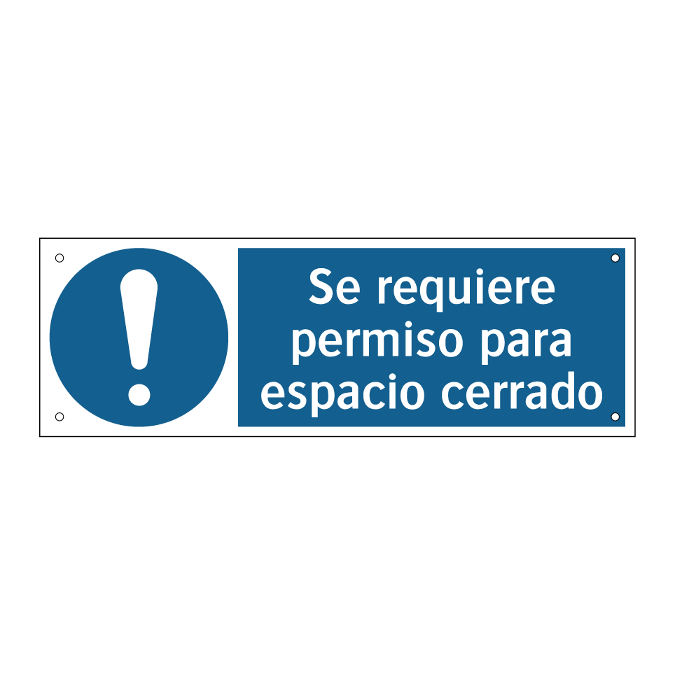 Se requiere permiso para espacio cerrado