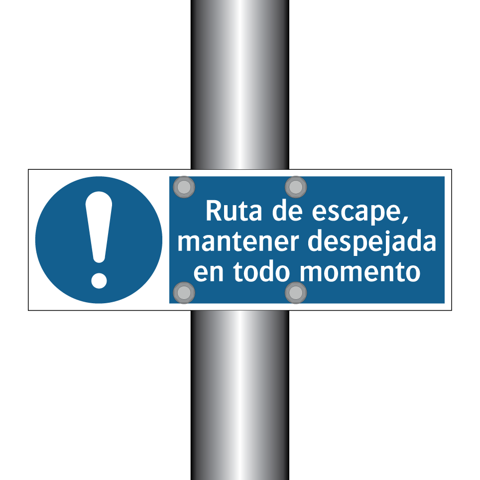 Ruta de escape, mantener despejada en todo momento