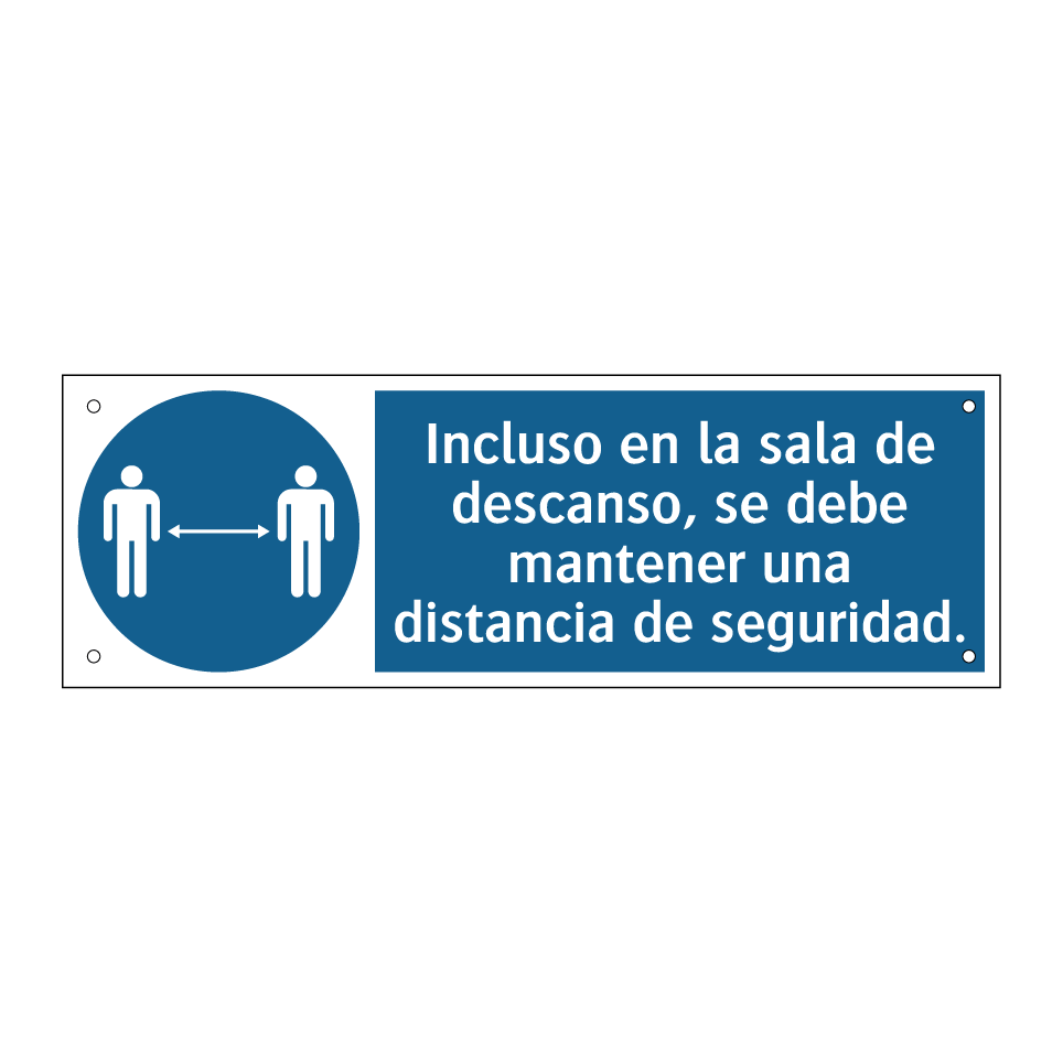 Incluso en la sala de descanso, se debe mantener una distancia de seguridad.