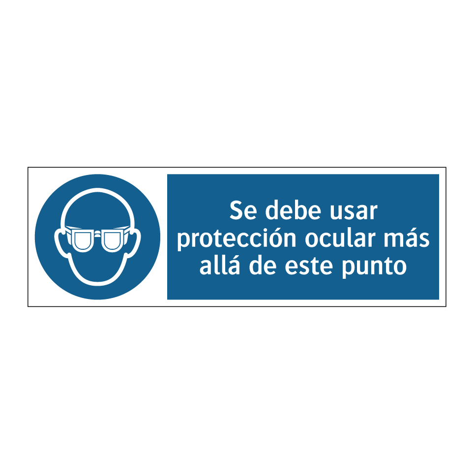 Se debe usar protección ocular más allá de este punto