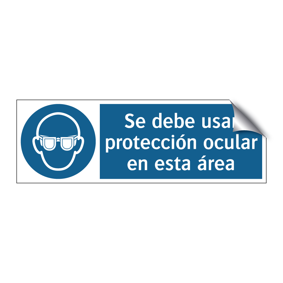 Se debe usar protección ocular en esta área