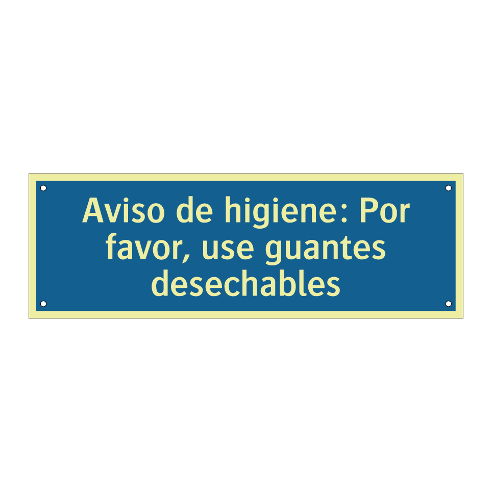 Aviso de higiene: Por favor, use guantes desechables