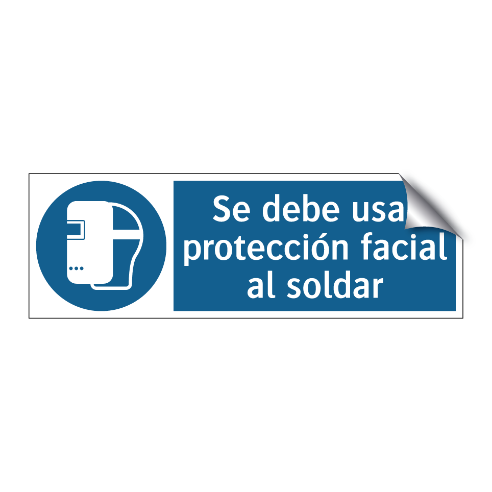 Se debe usar protección facial al soldar