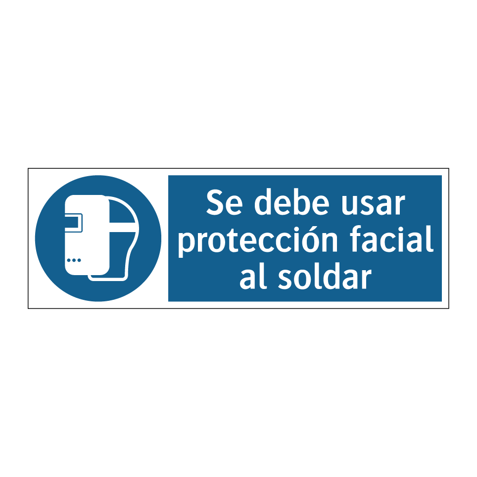 Se debe usar protección facial al soldar