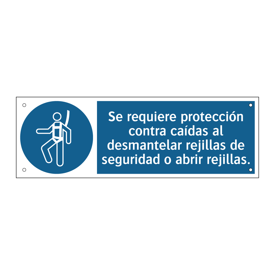 Se requiere protección contra caídas al desmantelar rejillas de seguridad o abrir rejillas.
