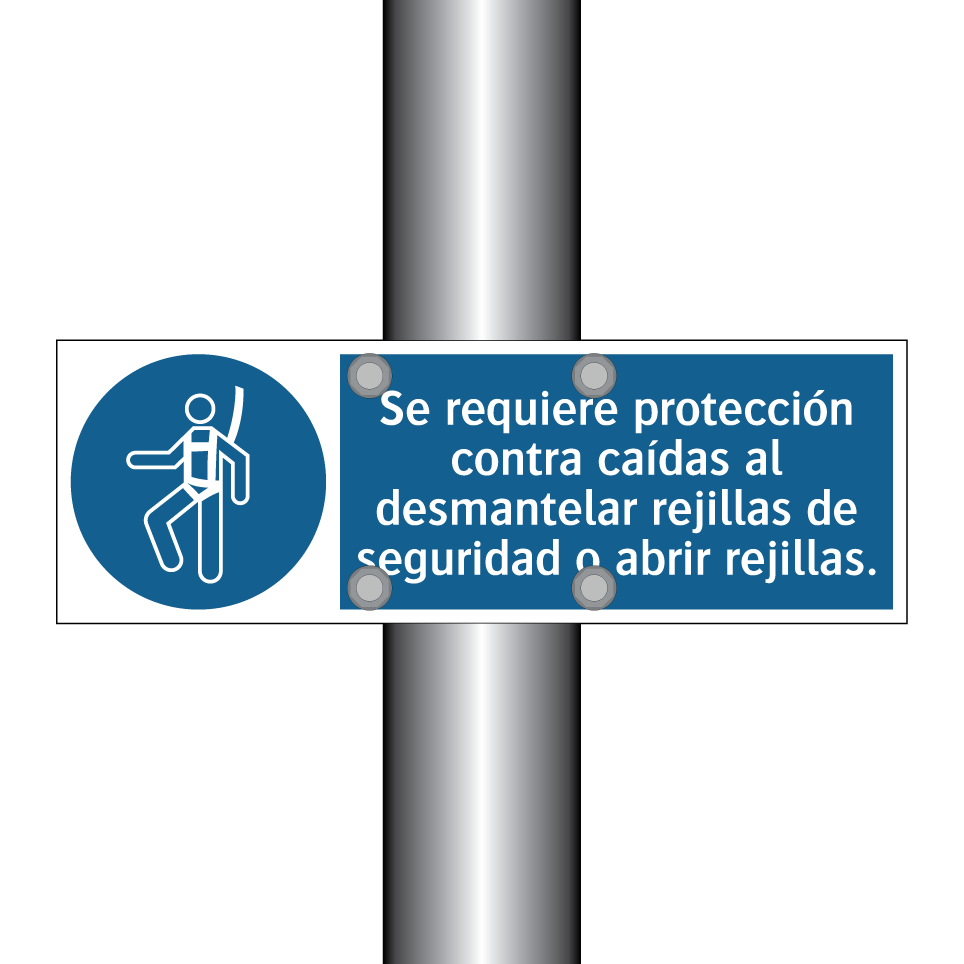 Se requiere protección contra caídas al desmantelar rejillas de seguridad o abrir rejillas.