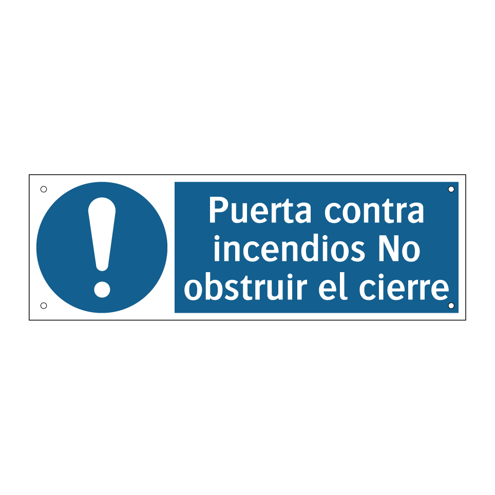 Puerta contra incendios No obstruir el cierre