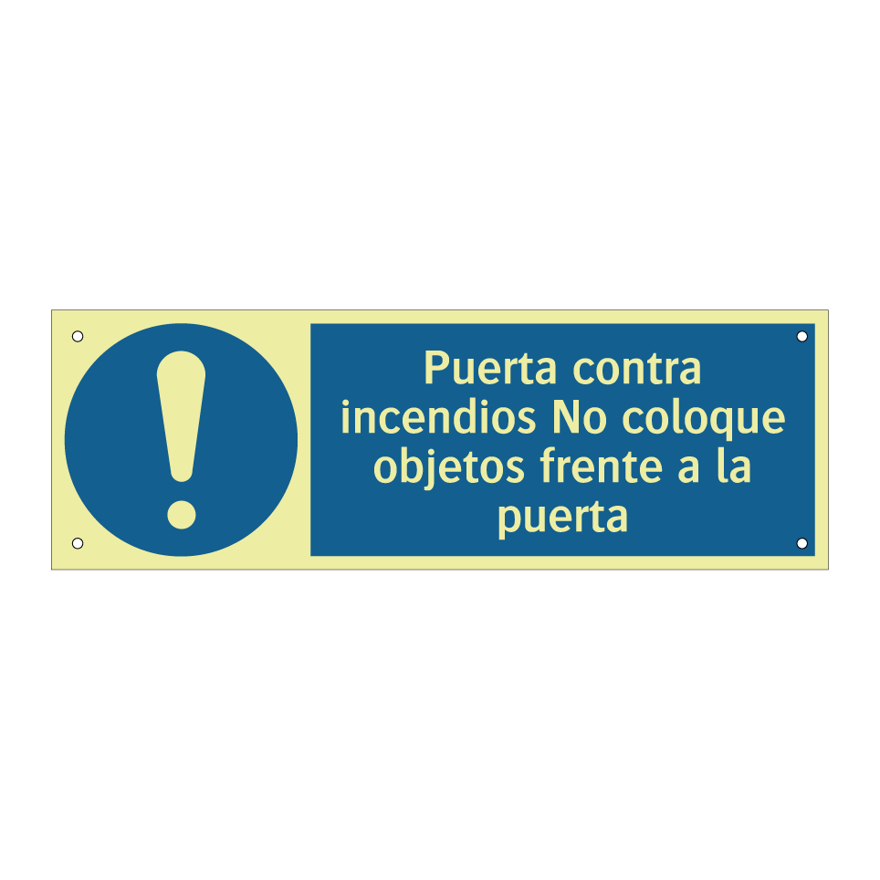 Puerta contra incendios No coloque objetos frente a la puerta