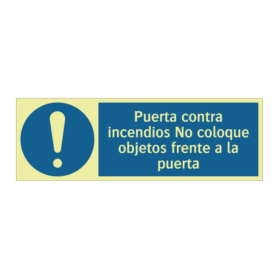 Puerta contra incendios No coloque objetos frente a la puerta