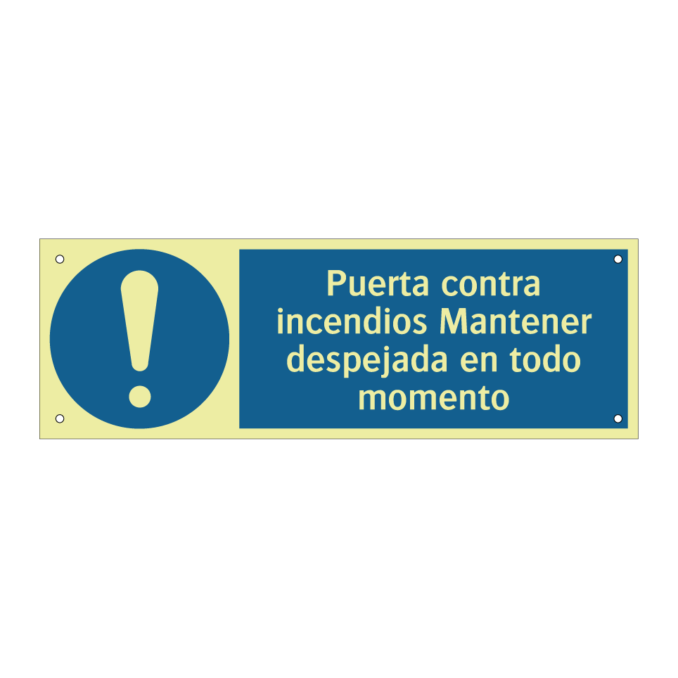 Puerta contra incendios Mantener despejada en todo momento