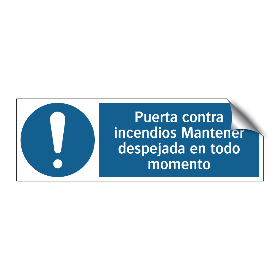 Puerta contra incendios Mantener despejada en todo momento