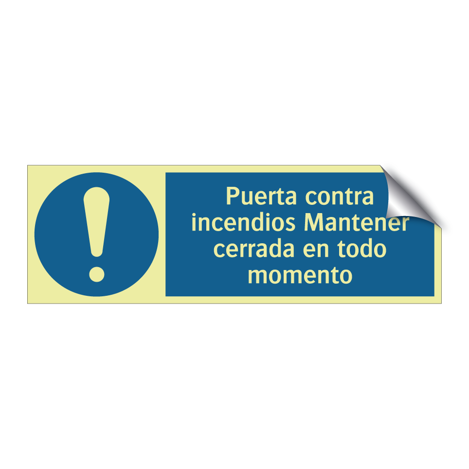 Puerta contra incendios Mantener cerrada en todo momento