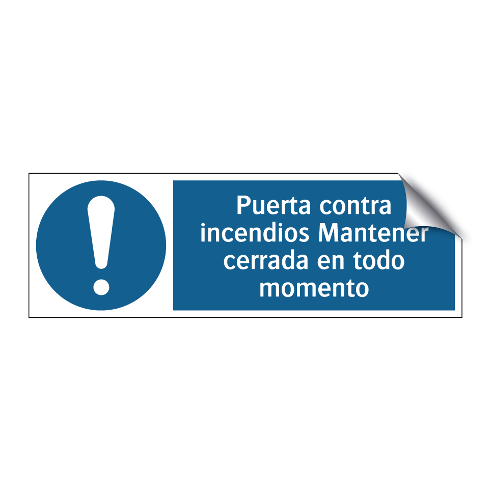 Puerta contra incendios Mantener cerrada en todo momento